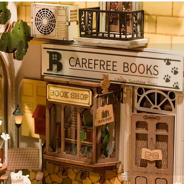 Rolife DIY Book Nook Kit Sunshine Town DIY Miniature Booknook Kit